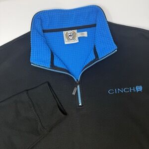 Cinch 1/4 Zip Black Pullover Western Cowboy Sweater Men's XXL